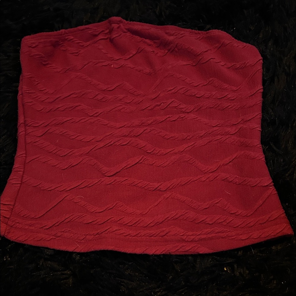 Textured Red Tube Top